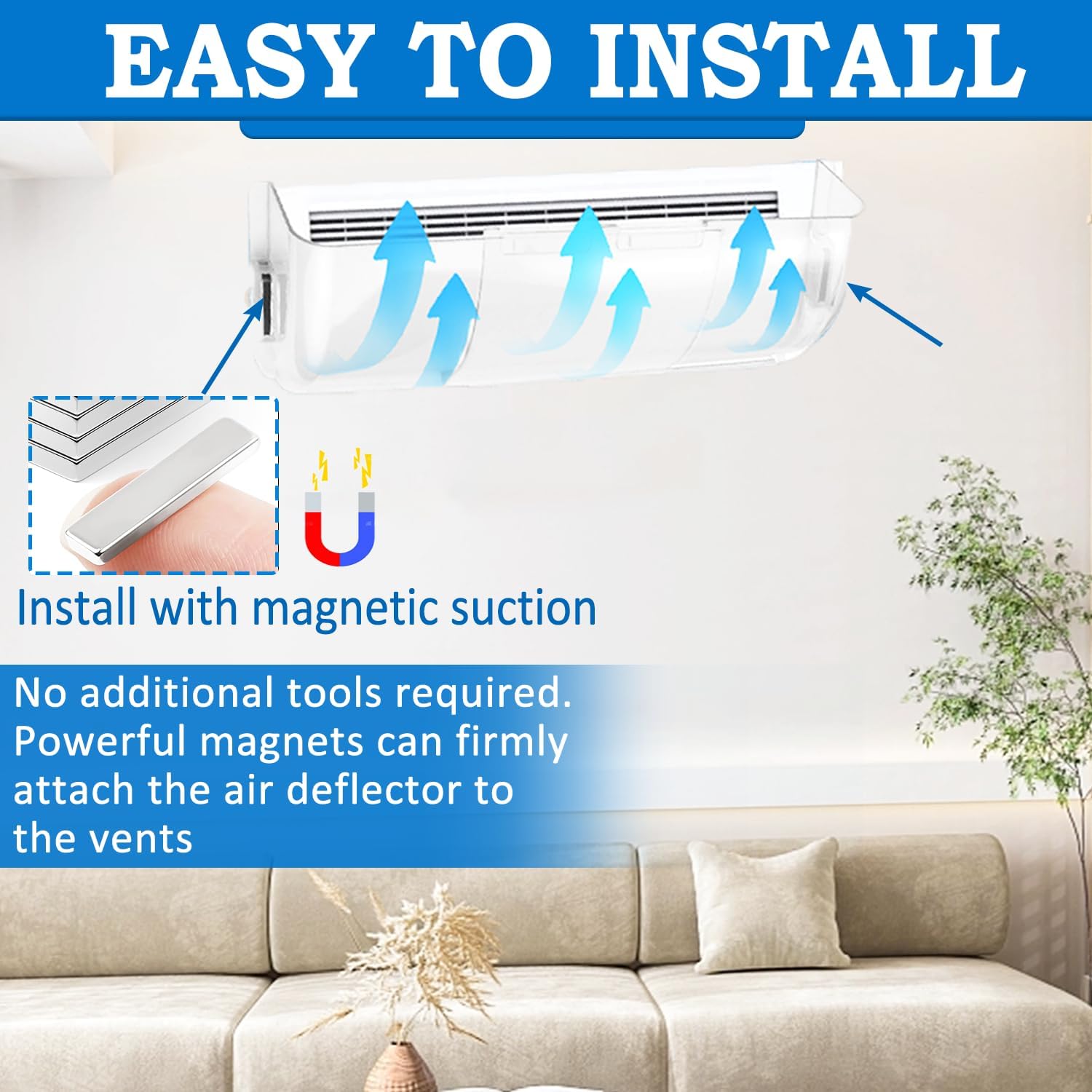 Déflecteur d'aération AC, couvercles de ventilation magnétiques réglables pour panneaux de sol de maison/conteneurs de plafond/chaleur/sous les meubles