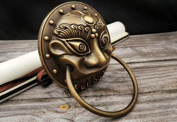 01 Zuiver Koper Dierenkop Deur Dier Hoofd Tijger Hoofd Pull Ring Midden En Oude Stijl Deur Leeuwenkop Handvat retro Antieke Deur