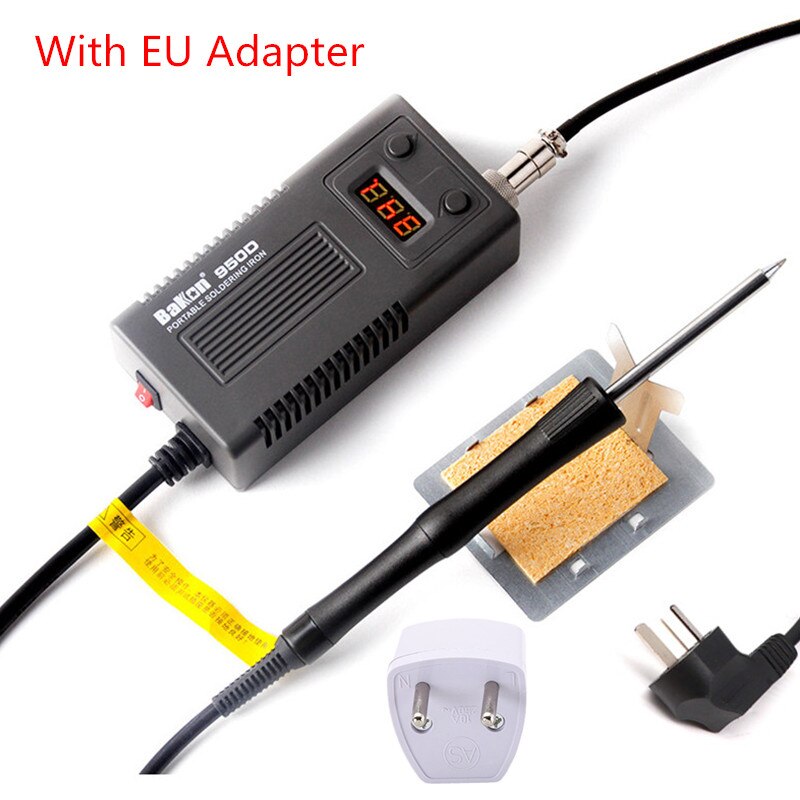 Przenośny 50W Bakon 950D wyświetlacz cyfrowy stacja lutownicza regulowana lutownica żelazo końcówka stacja lutownicza elektroniczne narzędzie robić spawania: z EU adapter