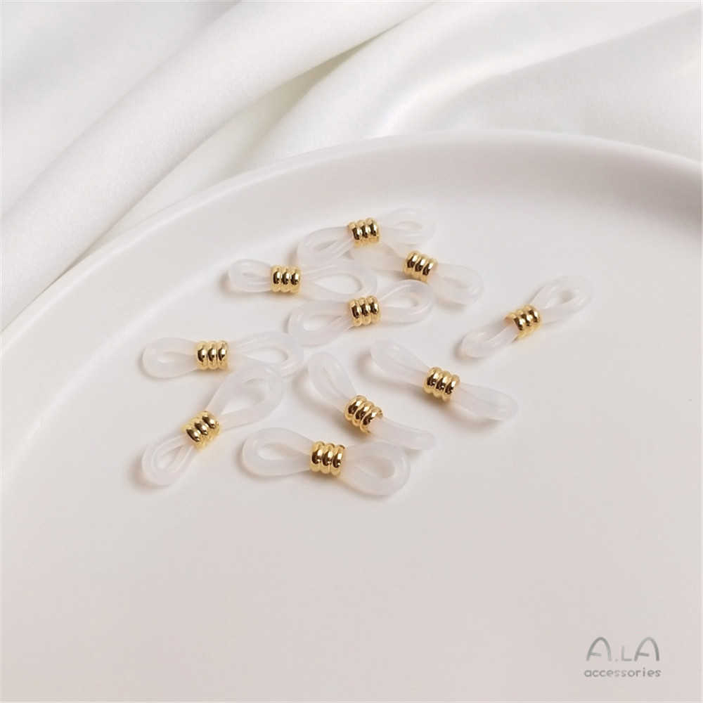 Koper Verguld Antislip Silicagel Ring 8 Knop Handmatige Diy Glazen Ketting Vrouwelijke Hals Touw Ketting Zonnebril accessoires