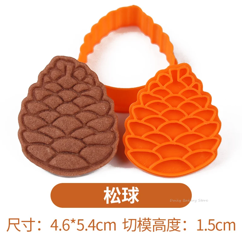 Cartoon Herbst Blätter Eichhörnchen Eule Muster Keks Form Thanksgiving Day Kastanien Tannenzapfen Fondant Cookie Cutter Backen Werkzeug: Dark Grau