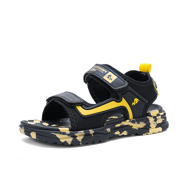 Zomer Populaire Haak Lus Sluiting Camouflage Strand Sandalen Water Sport Slippers Jongens Lichtgewicht Anti Slip Schoenen: GRIJS / 32