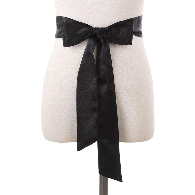 Classic Purple Pink Wedding Sash Simple Silk Ribbon Sash for Special Occasion Dress Burgundy Formal Satin Bridal Belt: Black