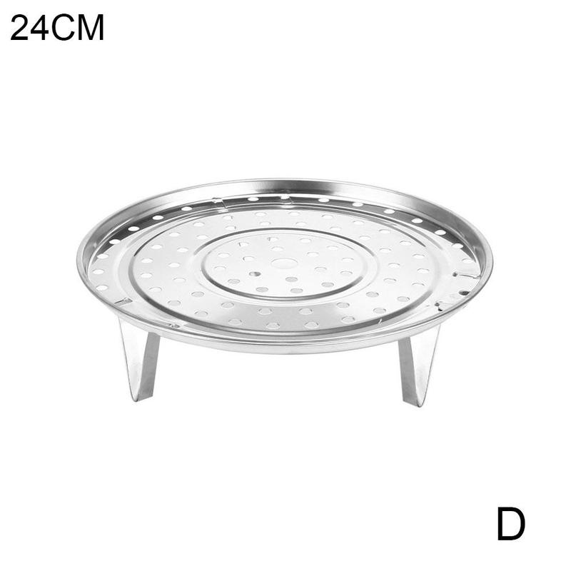 Steaming Dish Rack Multi-purpose Three-legged Steaming Cooking Steaming High-leg Stand Steamer Tray Steaming Rack Rack Roun V3U6: D