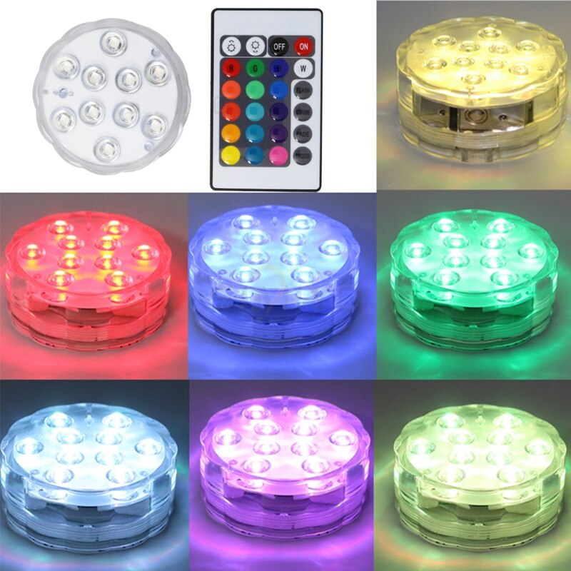 Led Afstandsbediening Dompelpompen Licht Kleur Veranderende Waterdichte Duiken Lichten