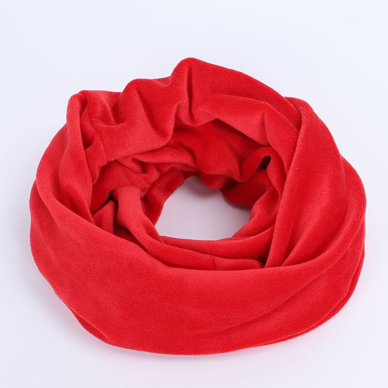 Foulard Snood tricoté pour femme, écharpe d'infinité, et doux, pour cou et câble circulaire, hiver,: Red