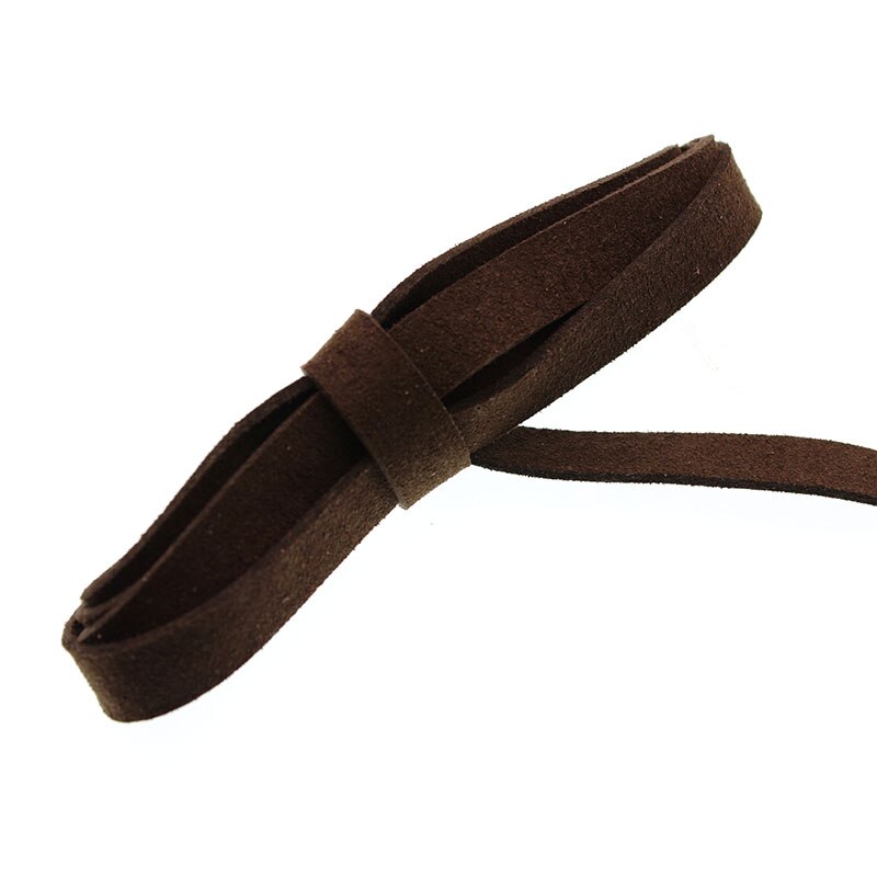 3 metrów/partia 8mm płaskie zamszowe koreański aksamitna skóra przewód liny nici do tworzenia biżuterii naszyjnik DIY bransoletka biżuteria akcesoria: dark brown