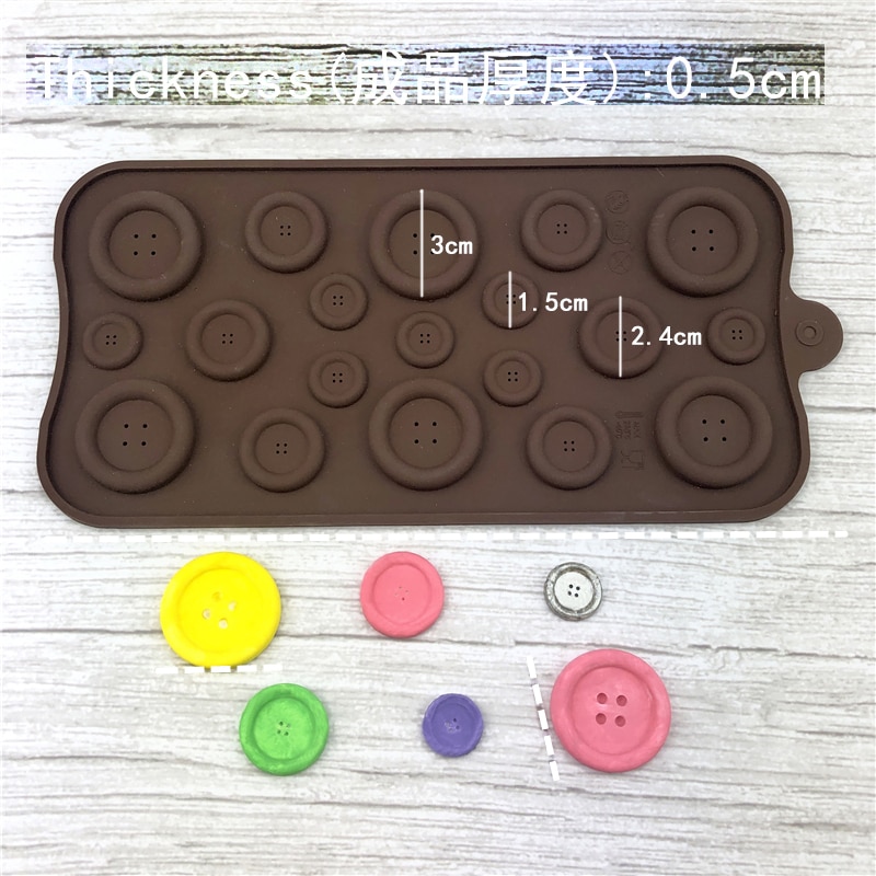 Tegneserie dekorativt tøj knap silikone fondant kageform cupcake gelé slik chokolade dekoration bageværktøj forme  fq3045