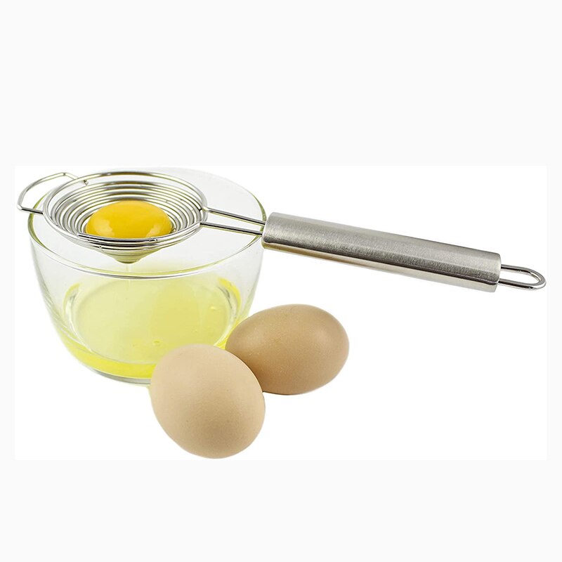 Egg Yolk Separator Spoon Divider Hand Held Stainless Steel Egg Yolk White Holder Separator Kitchen Gadgets Baking Tool