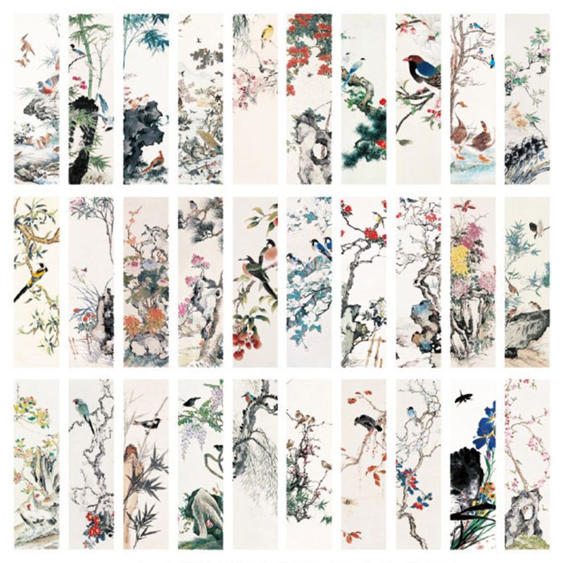 30pcs Flowers Birds Bookmarks Paper Page Notes Label Message Card Book Marker School Supplies Stationery
