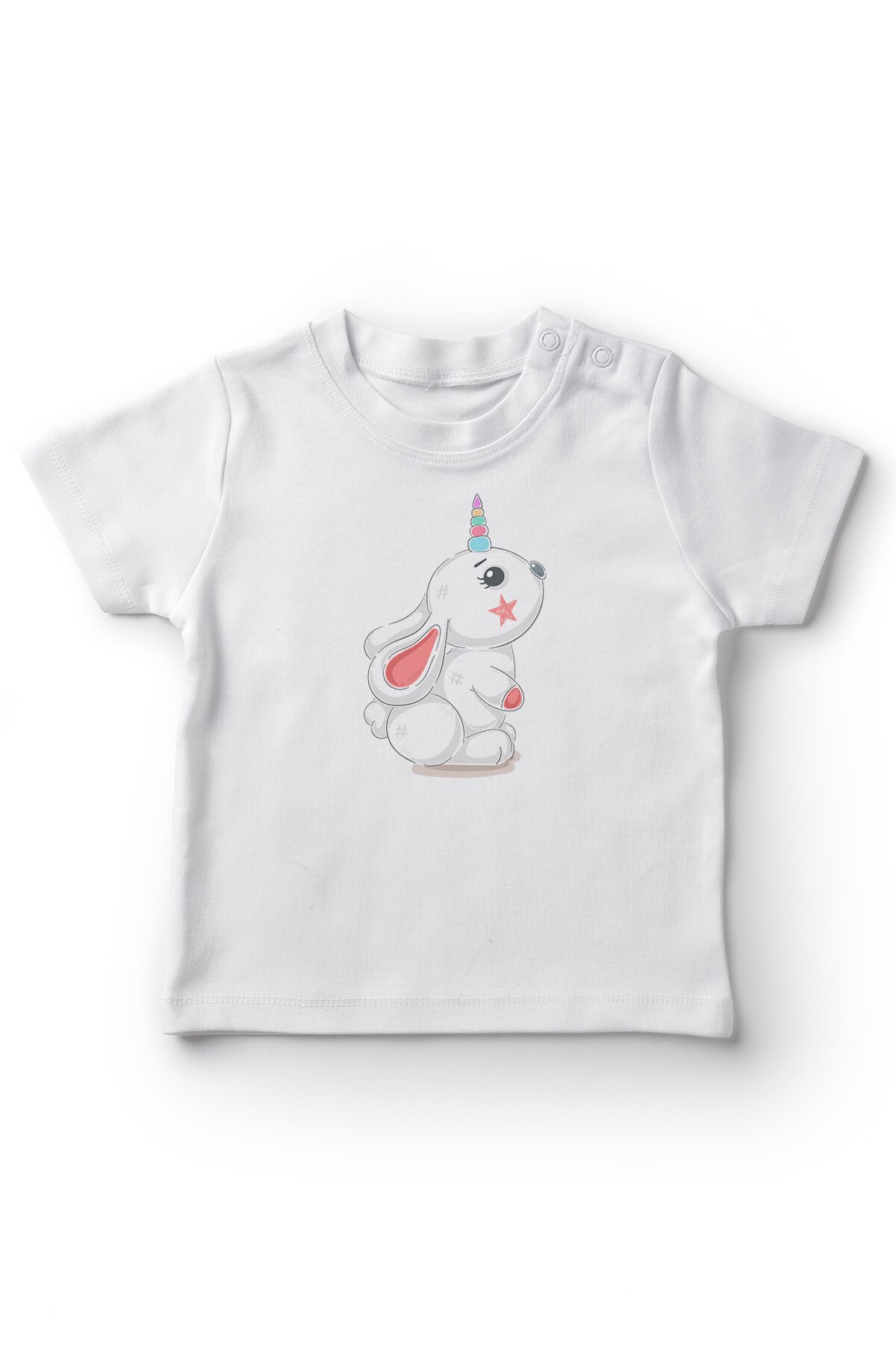 Angemiel baby eenhoorn schattig konijn babymeisje t-shirt wit