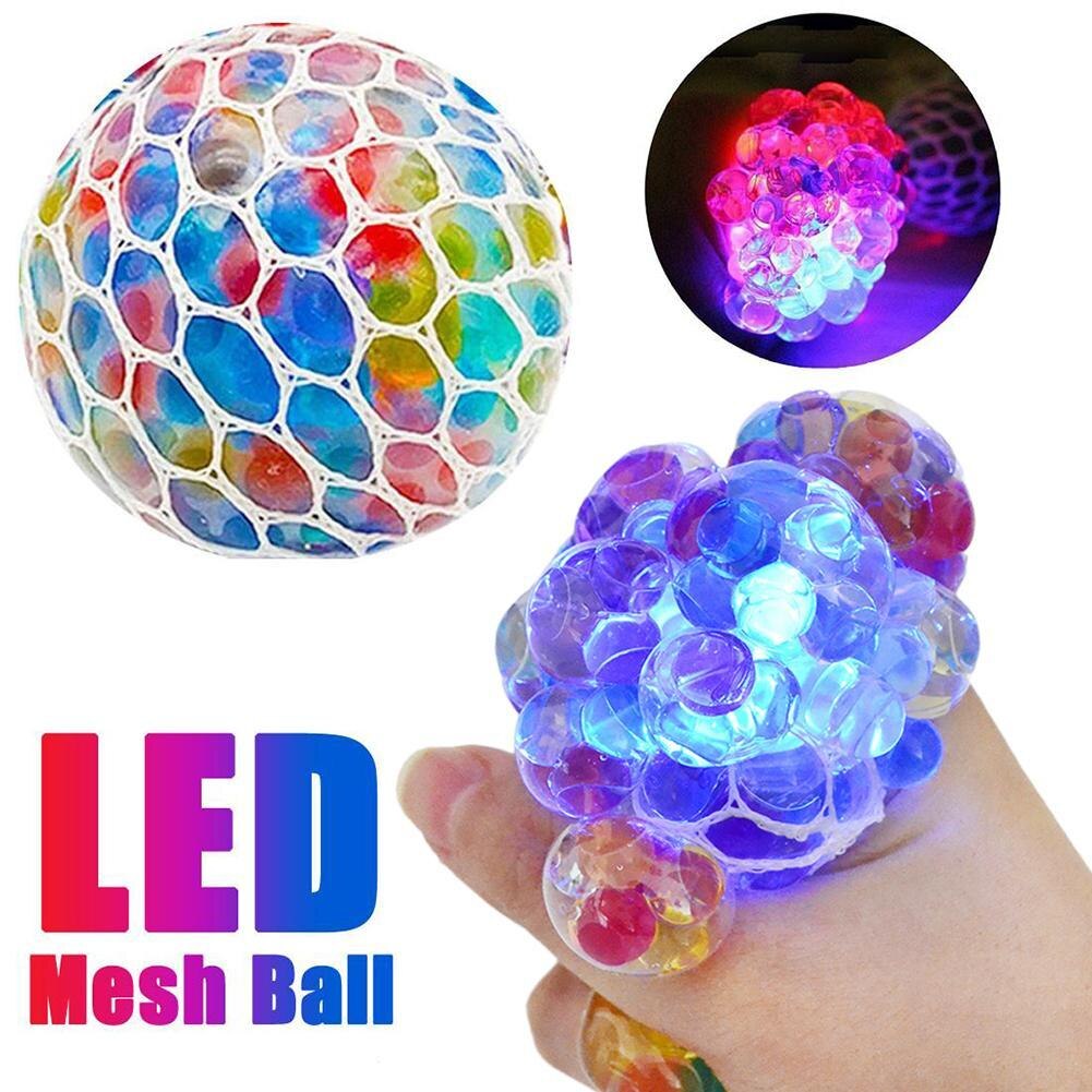 1PC Lustige Anti-betonen squishy LED Gittergewebe Ball Trauben quetschen Sensorischen Fruchtig Neuheit Spielzeug freundlicher & Erwachsene Spielen entlüften Spielzeug