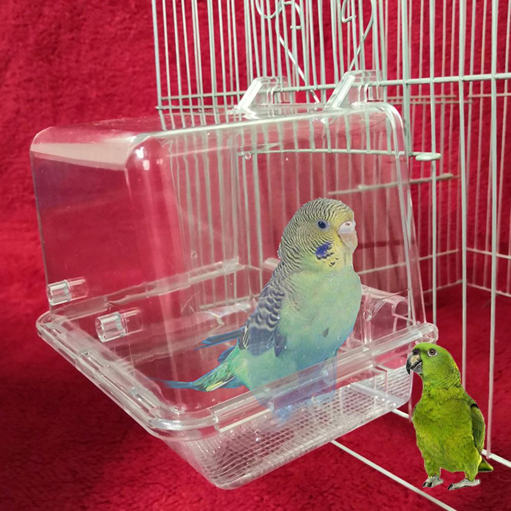 Kæledyr fugl papegøje klar brusebad badekar boks hængende badekar bur rengøringsværktøj