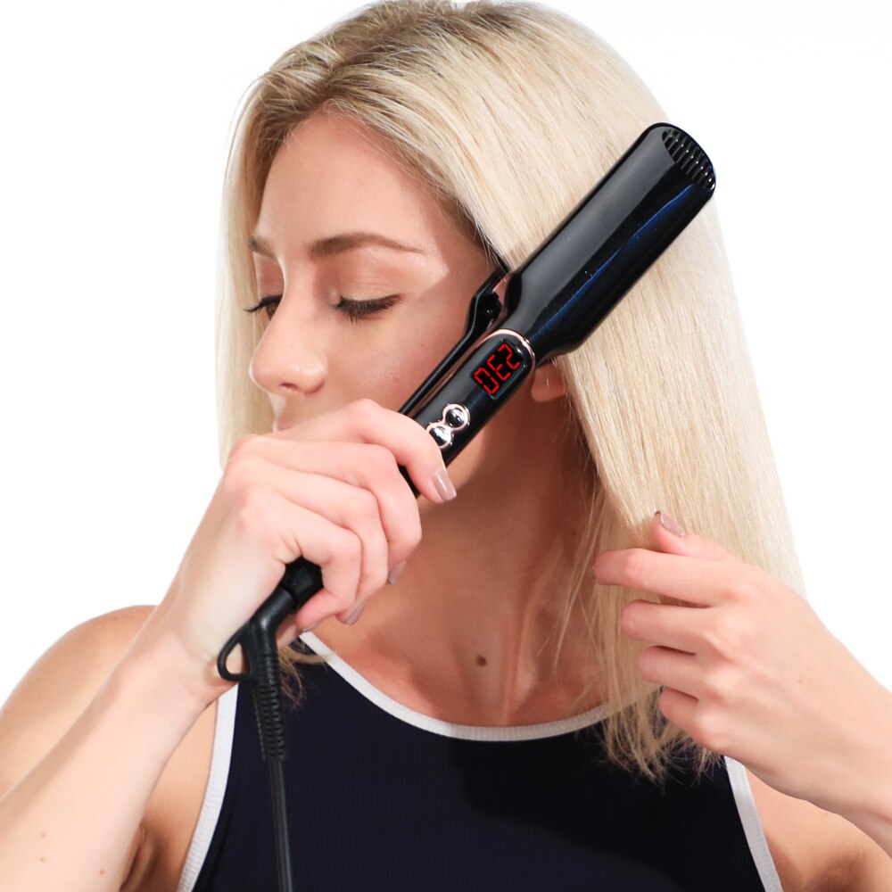 Flache Eisen Haarglätter Haar Volumizing Eisen Begradigung Keramik Haar Curler Eisstockschießen Bügeleisen Zangen Gut Haar Crimper