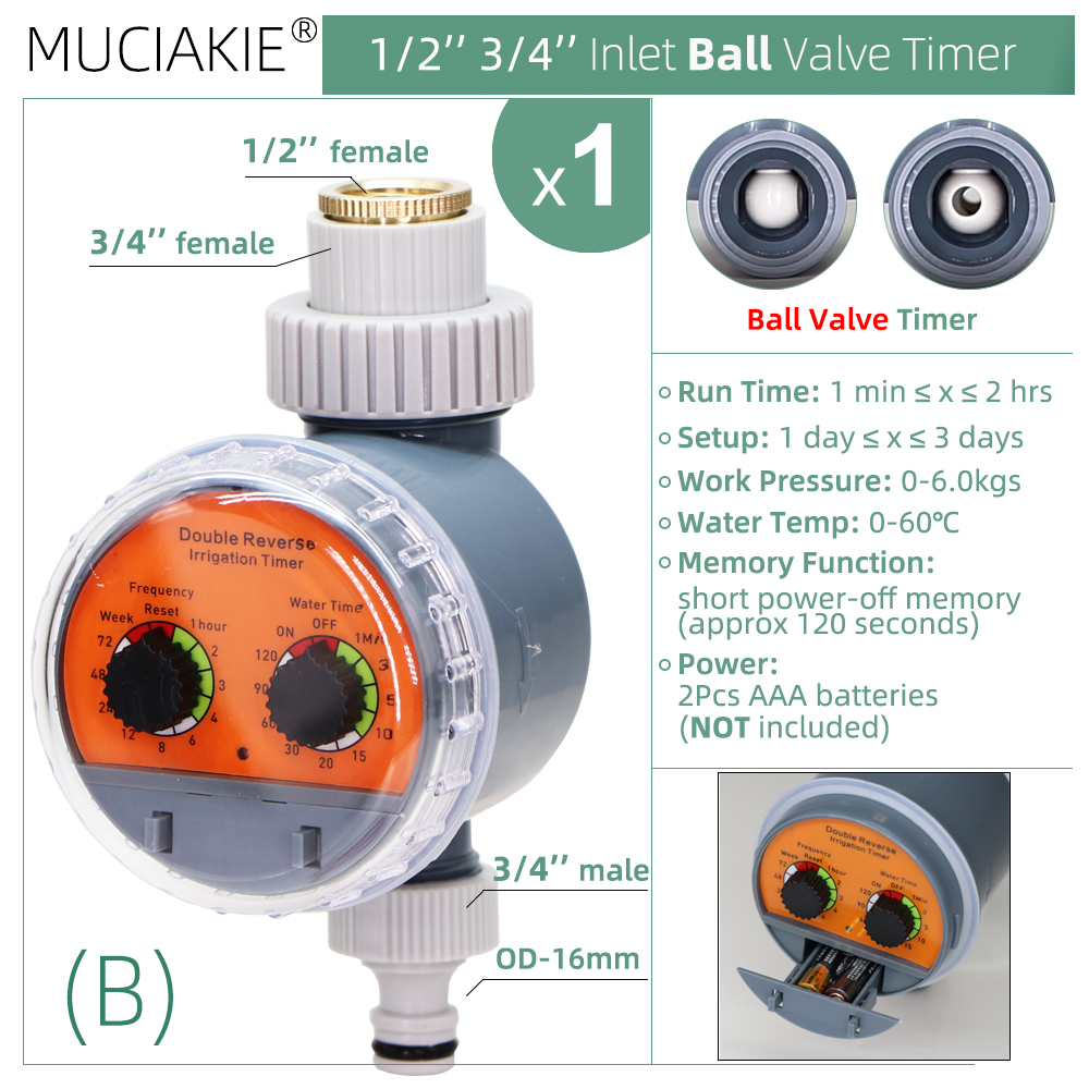 Zero Pressure Ball Valve Watering Timer Garden Irrigation Controller Automatic System Part Quick Tap Connecter IBC Water Tank: WHITE
