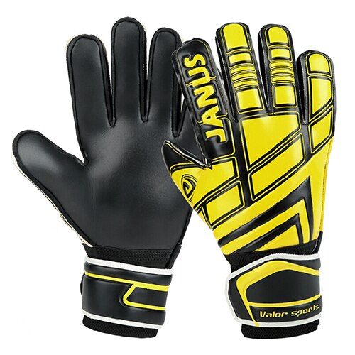 JANUS Finger Guard Children Football Gloves Adult Goalkeeper Gloves JA390: Black Yelow / L