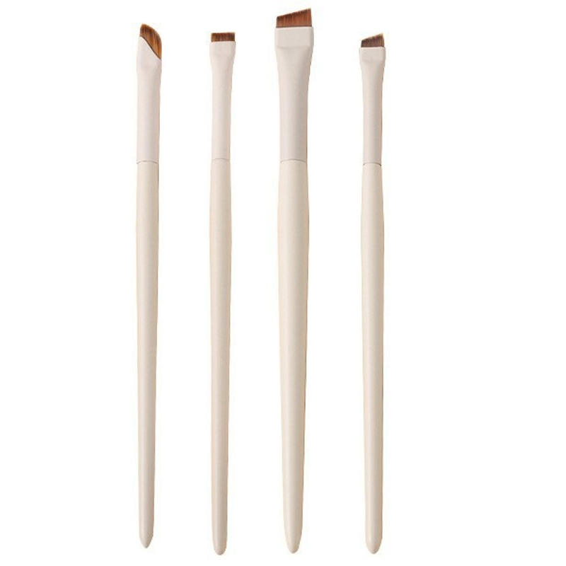 Blade Eyeliner Borstel Ultra Dunne Fijne Hoek Platte Wenkbrauw Borstel Platte Sikkel Eyeliner Borstels Precieze Detail Borstel Make-Up Tools: Zilver