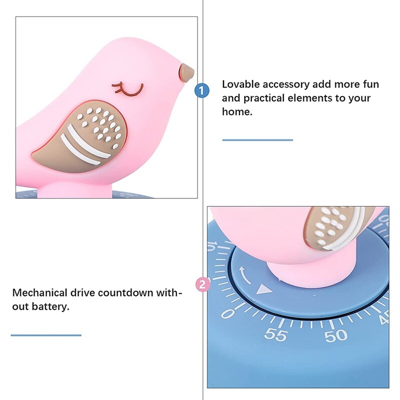 Kitchen Timer Mechanical Egg Timers Figure Countdown Alarm Timer Cooking Learning Work Time Timer for Home