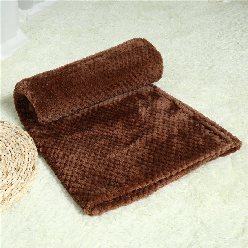 hiver chien lit couverture doux polaire chat chiots automne matelas nid Chihuahua Teddy housse de couchage serviette coussin: Brown / L