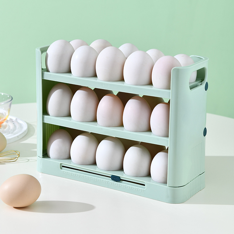 30 Roosters Ei Opbergdoos Koelkast Omkeerbare Kartonnen Huis Keuken Lade Multi-Layer Rack Organizer Timing Houder Container Bak: Clear