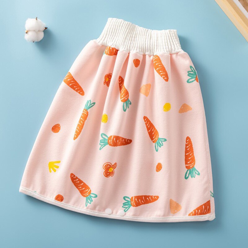 Jupe à couches pour bébé, pantalon d&#39;entraînement à la propreté, en coton, imperméable, Anti-mouillage, vêtements de nuit: Carrot Pink