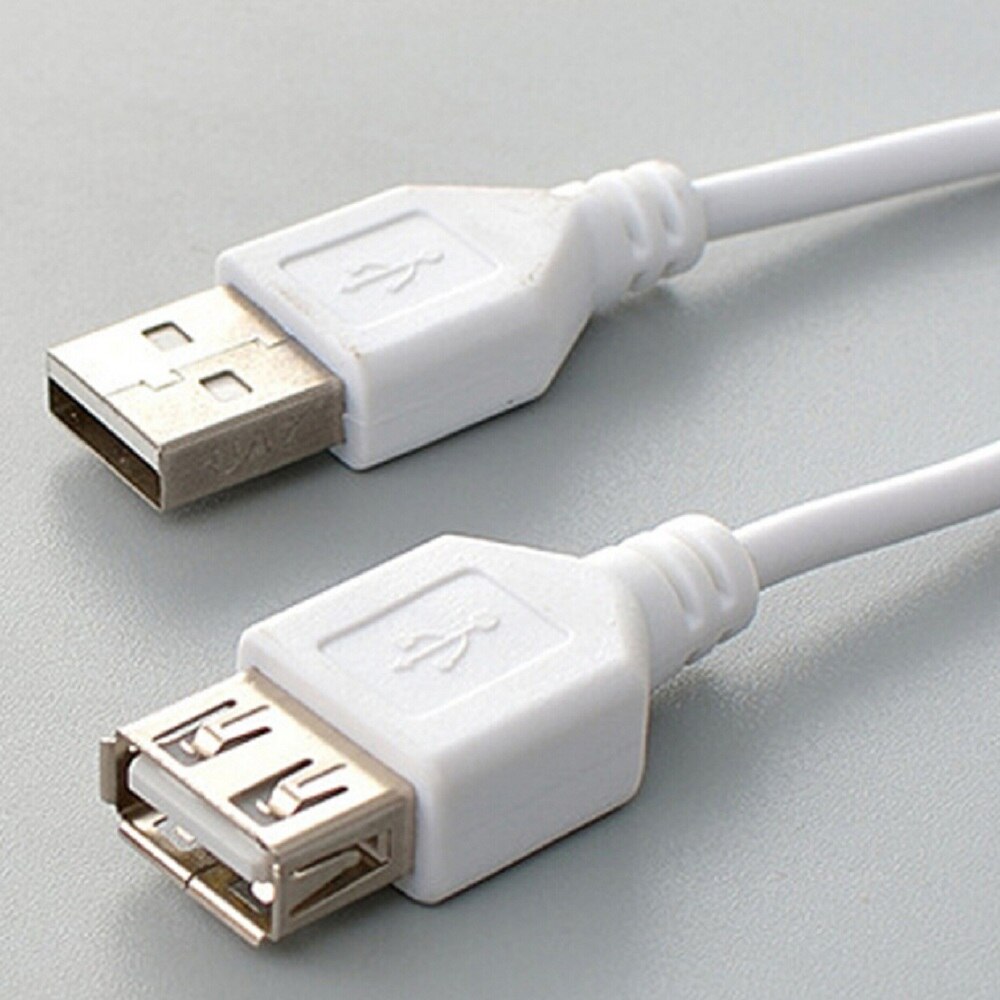 1 st Wit Zwart USB Verlengkabel Super Speed USB 2.0 Man-vrouw Data Sync Extender Cord