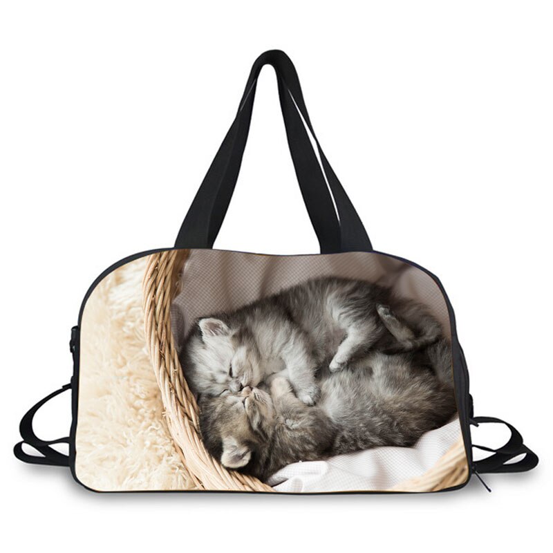 3D Huisdier Katten En Honden Print Mode Grote Capaciteit Dames Bagage Tas Reistas Print Reisbagage Tas Toevallige tas