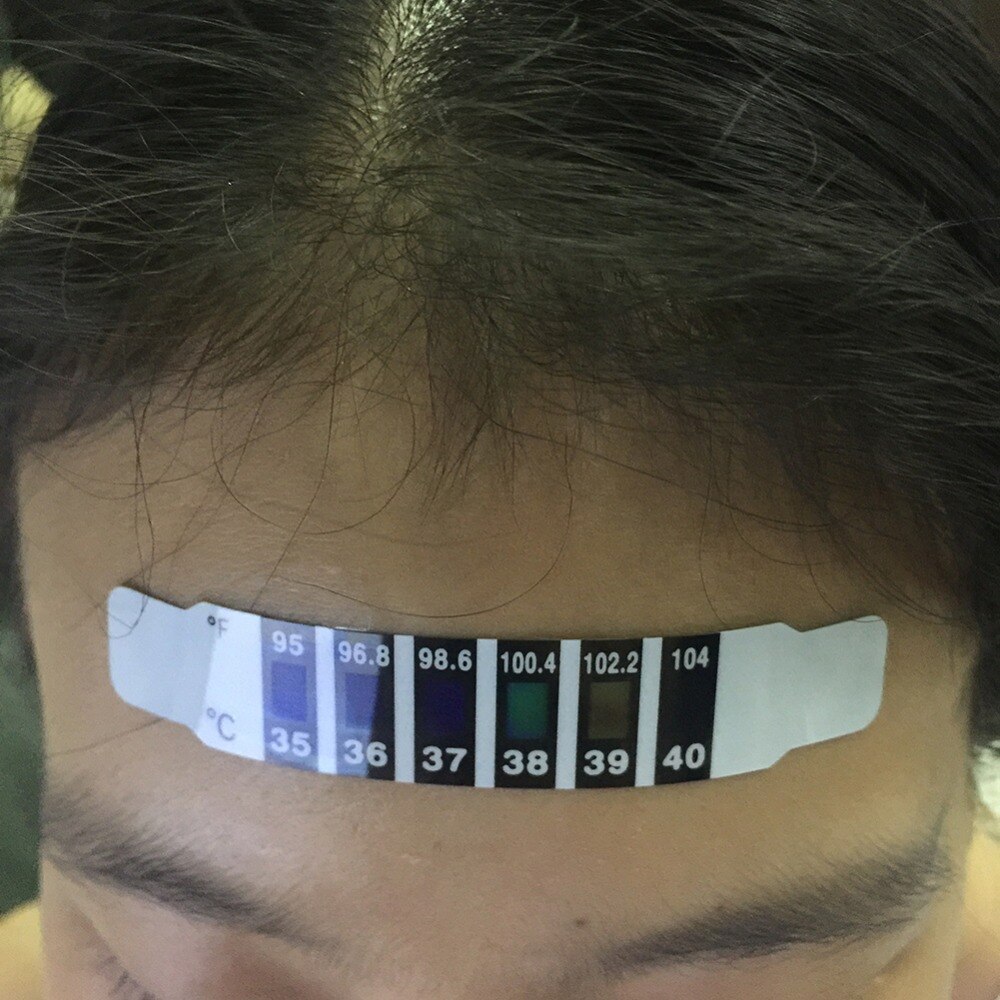 2pcs/set Baby Kids Forehead Forehead Thermometer Temperature Gauge Bendable Infant Forehead TemperaturePaste# 287981