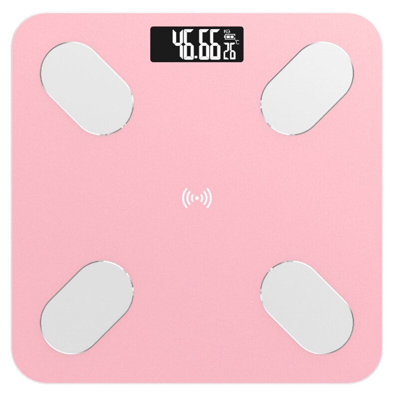 Body Fat Scale Floor Scientific Smart Electronic Led Digital Weight Bathroom Scales Balance Bluetooth App Android Ios: Rose gold