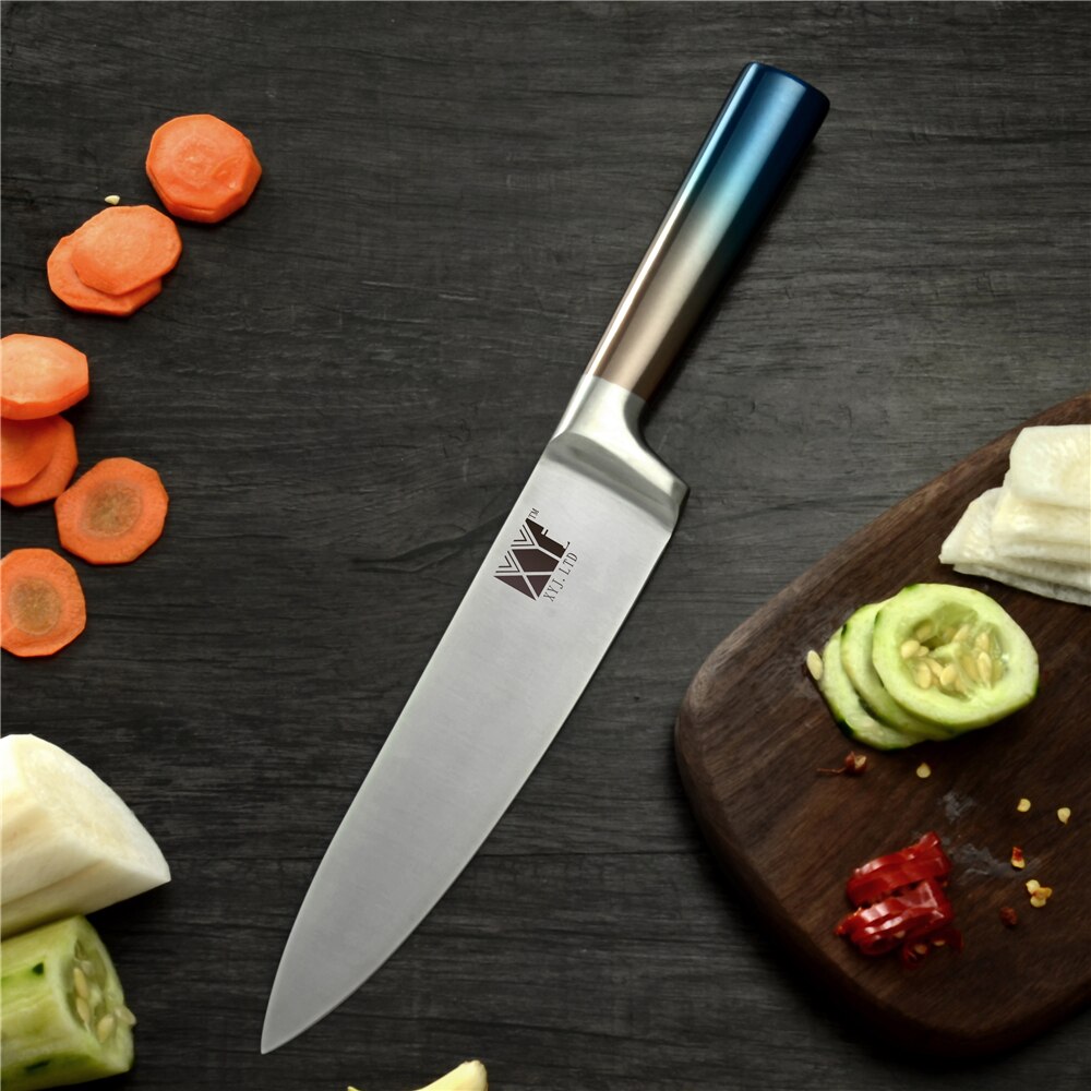 Stainless Steel 5PCS Knife Set Blue Handle Japanese Chef Knives Slicing Bread Fruit Paring Knives Tool Kitchen Cutlery Set