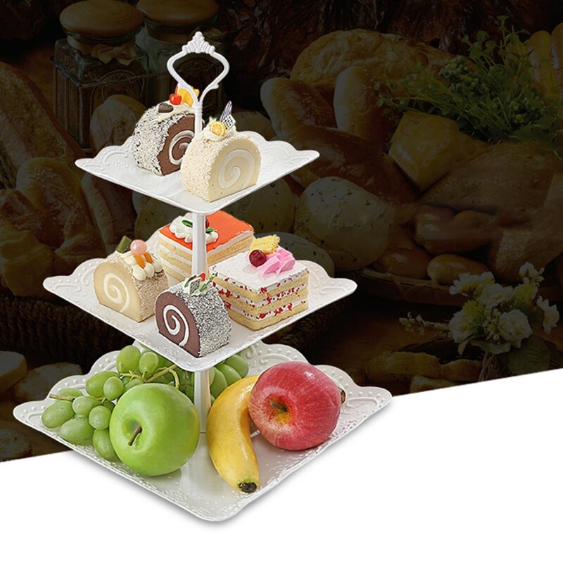 Afneembare Cake Stand Europese Stijl 3 Tier Gebak Cupcake Fruitschaal Serveren Dessert Houder Wedding Party Home Decor