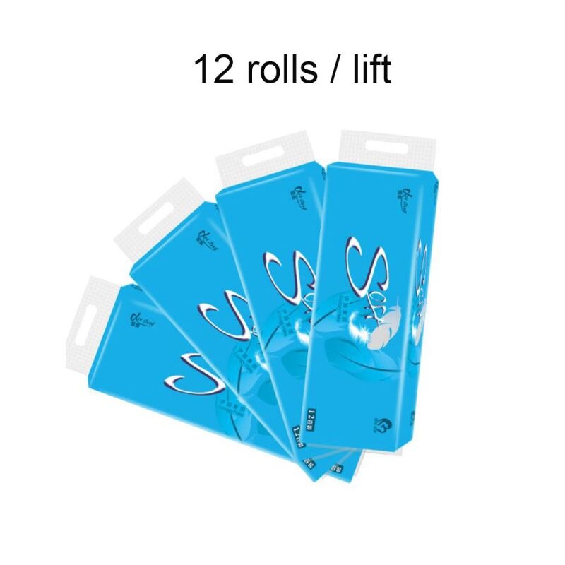 12 Rolls Ultra Zachte Bamboe Pulp Wc-papier Handdoeken 4-Ply Weefsels