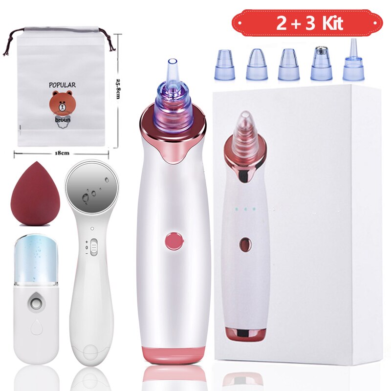 Blackhead Remover Face Deep Nose Pore Acne Cleaner Pimple Removal Vacuum Suction Deep Facial Clean Diamond Beauty Skin Care Tool: Set3