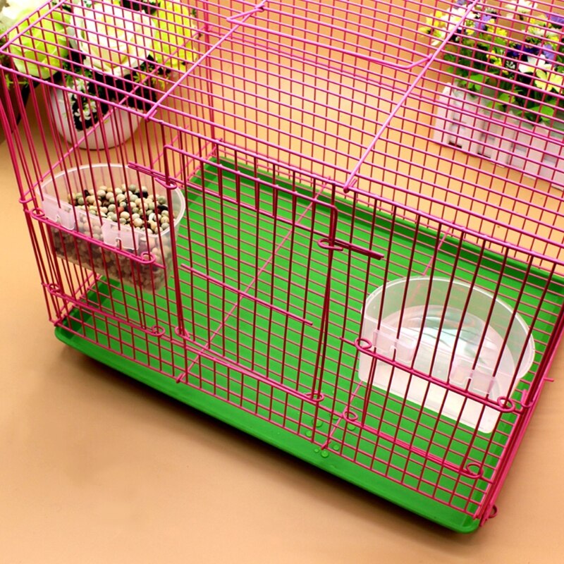 Parrot Bird Hamster Flat Bottom Feeding Cup Hanging Drinking Food Bowl Tools