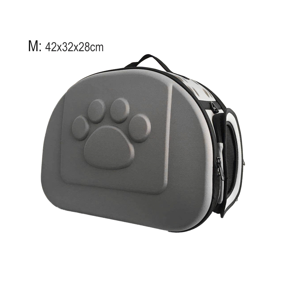 Torba transportowa dla psa i kota w jednolitym kolorze, składana, torba podróżna eva, przenośna torba na ramię dla małych psów i szczeniąt, robić noszenia na zewnątrz, mała: M-szary
