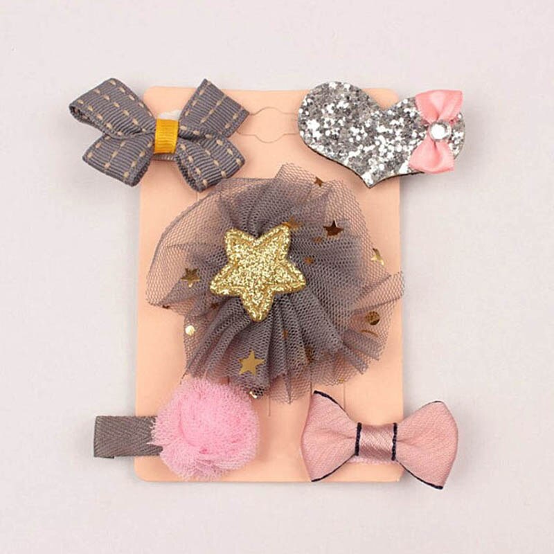 5 pz/impostato Carino Principessa Del bambino Pinze Lucido Archi Dei Capelli Del bambino Del Fiore Dei Capelli Della Ragazza Accessori Dei Capelli Delle Ragazze Della Forcella Della clip Barrettes Haarband: style1