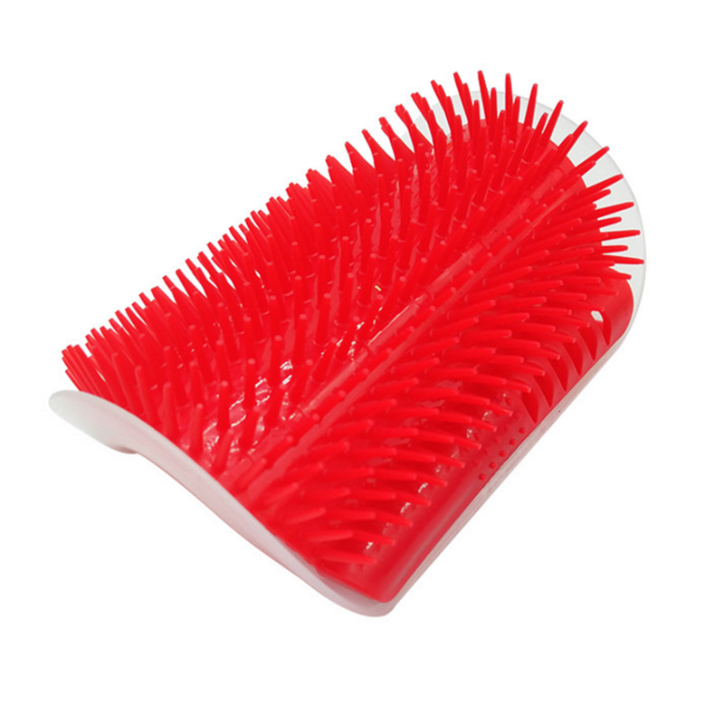 Brosse d'angle de Massage pour chat, produits pour animaux de compagnie, peigne auto-toiletteur, brosse pour le visage avec un peigne chatouillant, outils: red