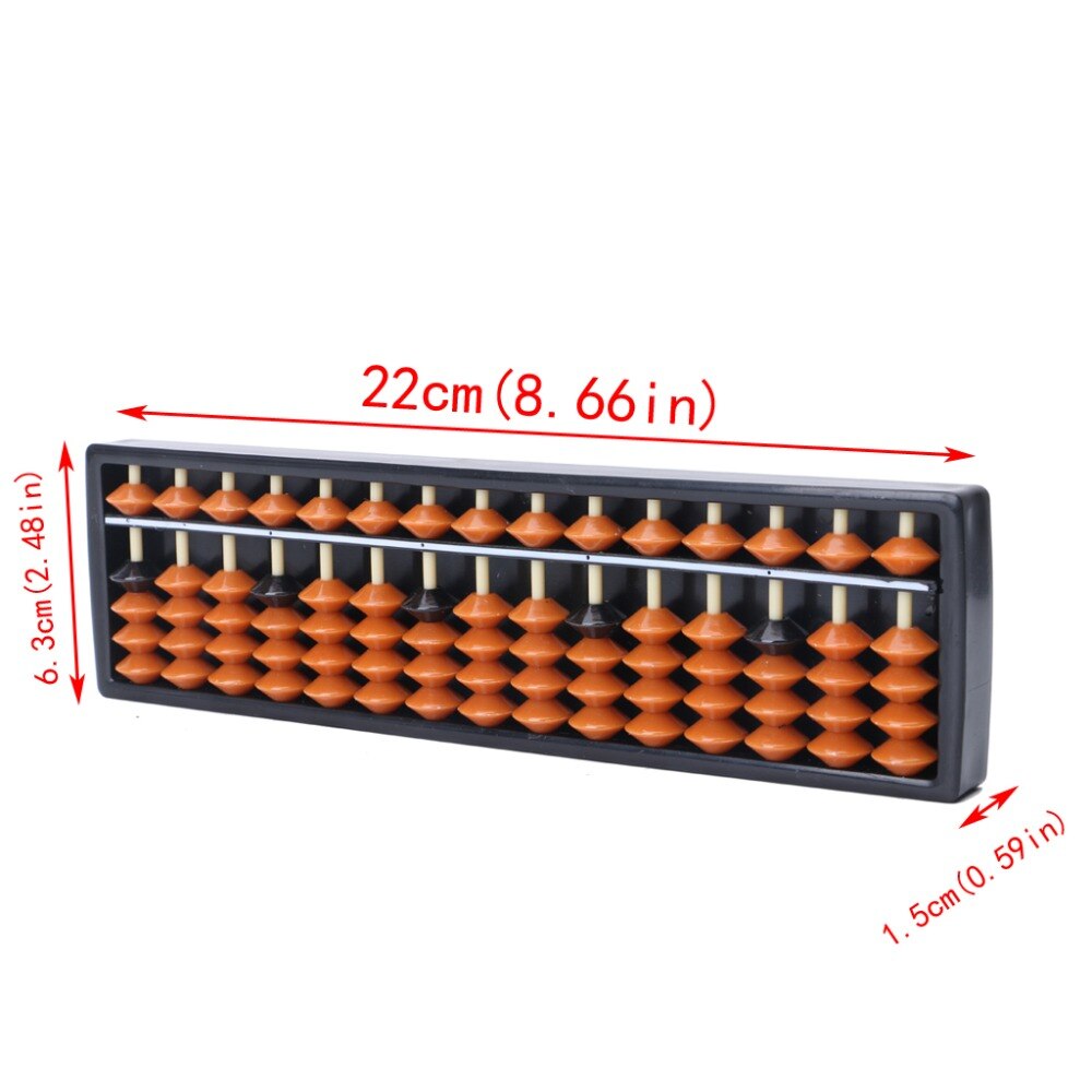 Plastic Abacus 15 Digits Arithmetic Tool Kid&#39;s Math Learn Aid Caculating Toys
