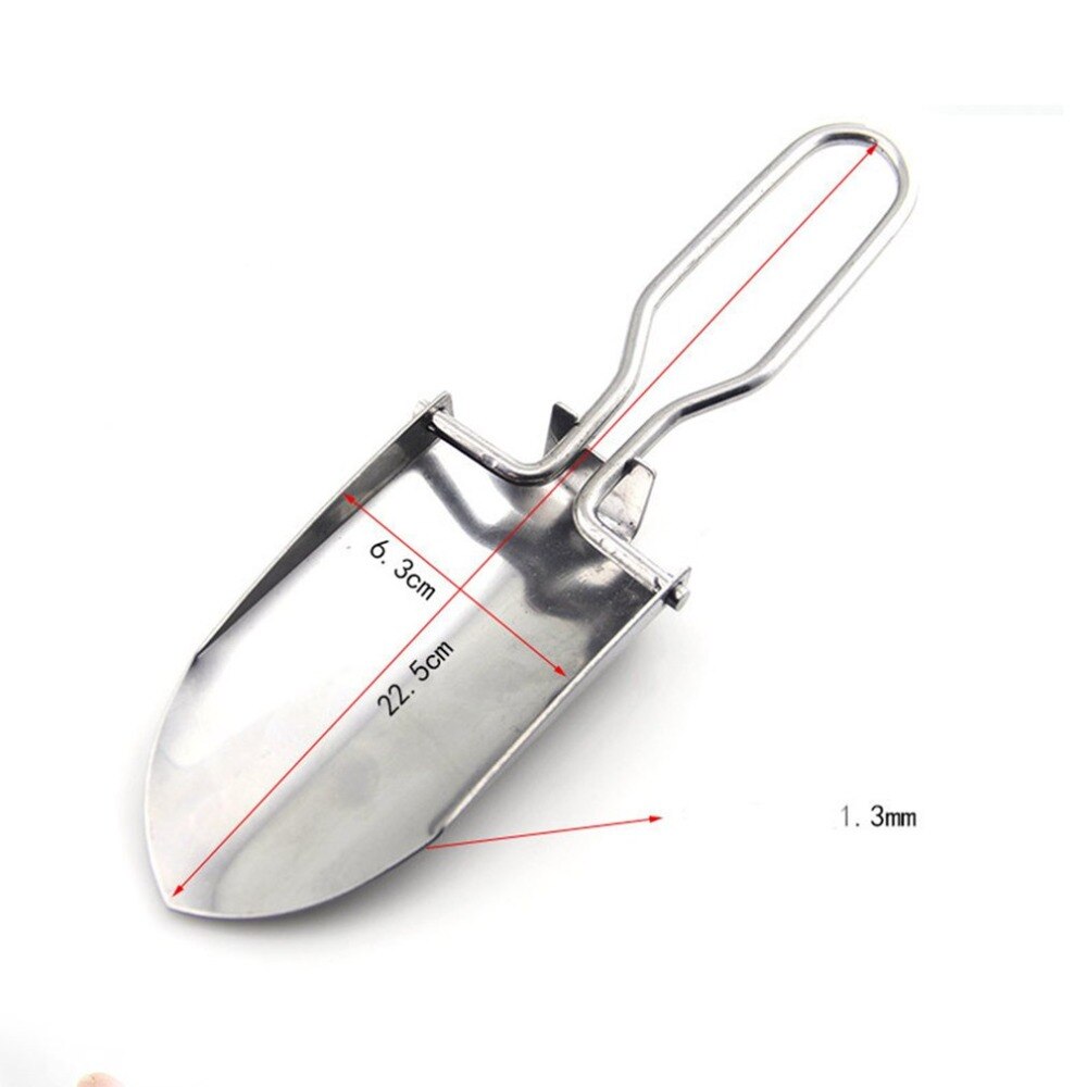 Rustfrit stål foldbar skovl mini håndskovl have græsplæne pleje udendørs camping trowel bærbar have