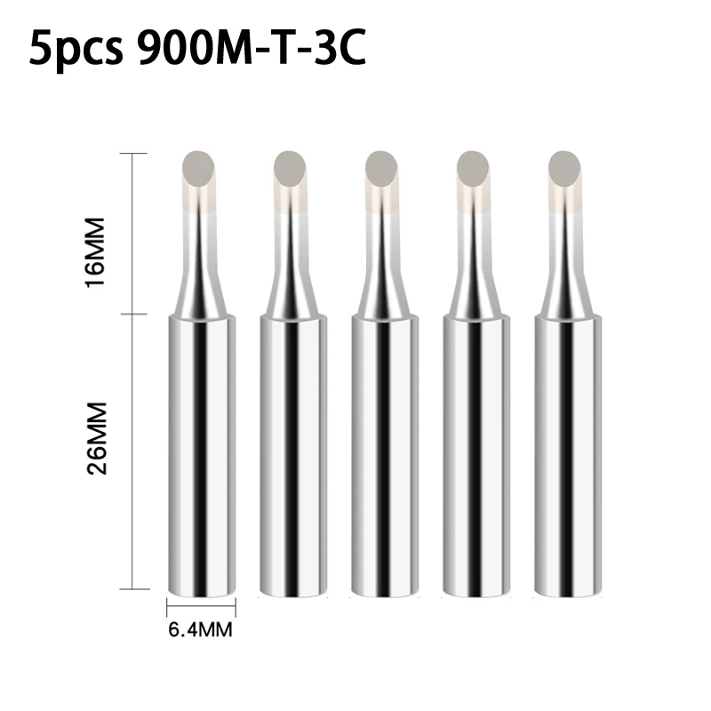 Puntas de soldador Serie K/SK/B/I/IS/1C/2C/3C/4C/2.4D/3.2D, accesorios para herramientas de soldadura BGA, 900M-T, 5 paquetes: Azul