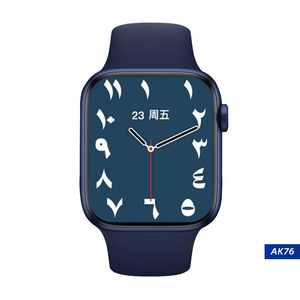 Original IWO AK76 Smart Uhr PK W26 Frauen Männer Spiele SmartWatch Bluetooth Anruf Herz Rate 1,75 Zoll Remote Kamera Für android IOS: blue