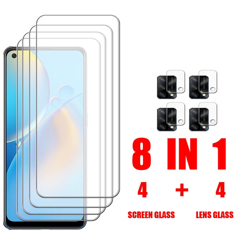 Protecteur d'écran pour OPPO A74 4G/5G, verre trempé, Film d'objectif de caméra, couverture de téléphone: 4 Glass 4 Lens / OppoA74 5G