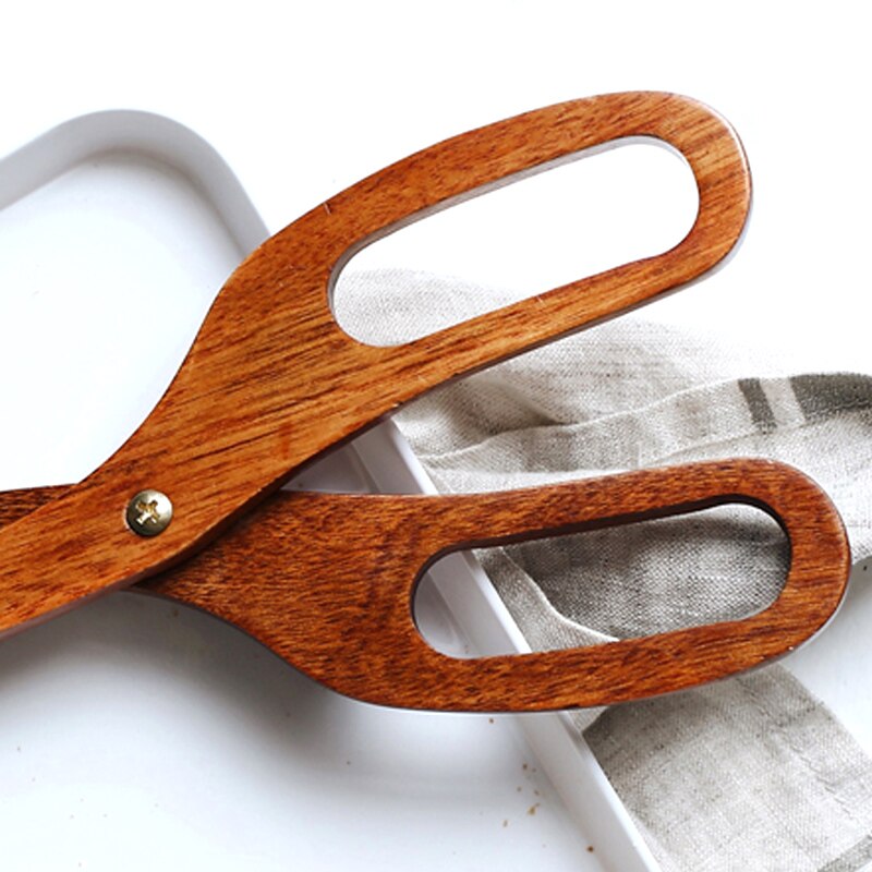 Pinças de comida cozinha de madeira pinças criativo scissor forma bolo sobremesa salada servindo pinças clipe utensílios de cozinha de madeira acessórios