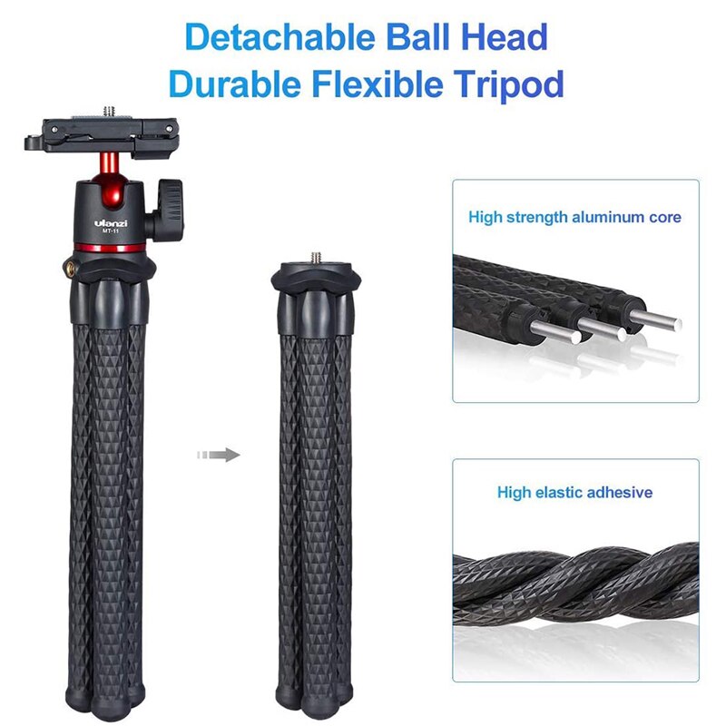 Ulanzi MT-11elastyczny statyw ośmiornica robić smartfona lustrzanka DSLR, statyw podróżny Vlog statyw 2 w 1