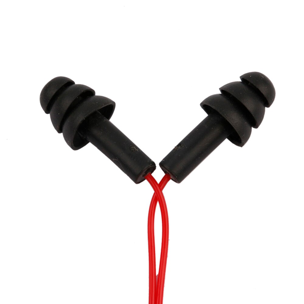 Waterdichte Zachte Siliconen Snoer Oordoppen Travel Sleep Noise Preventie Oordopjes Ruisonderdrukking Zwemmen Oordopjes Oorbeschermer: Zwart