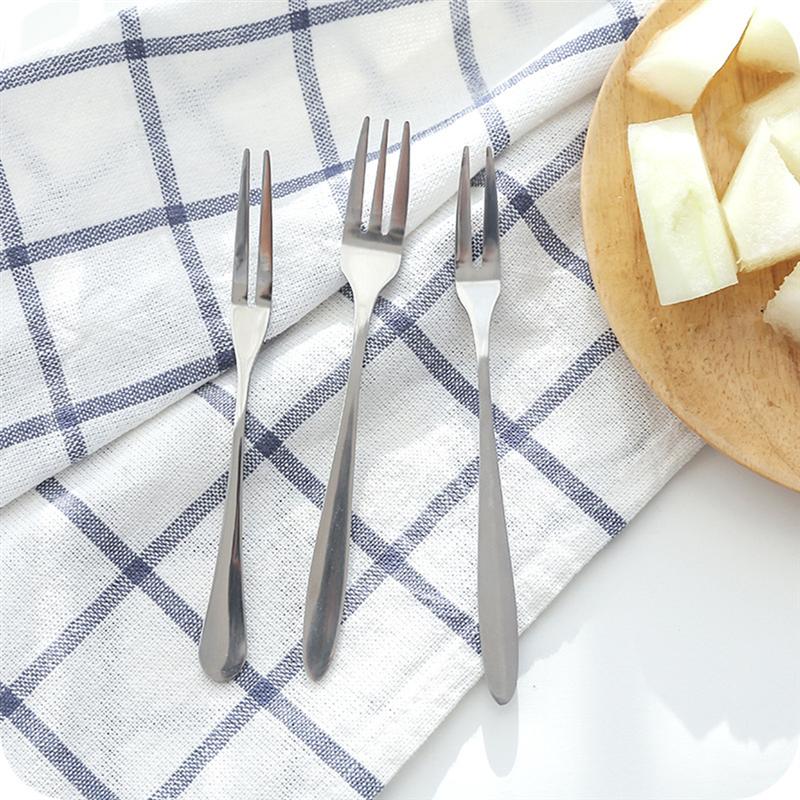 12 sztuk widelce robić owoców srebrny, gładki ze stali nierdzewnej stalowe długie uchwyt befsztyk widelce ciasto widelce widelce deserowe dla domu kuchnia