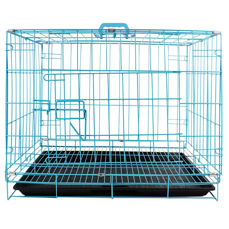 Teddy dog cage, dog cage wire folding pet cage wire small and medium-sized dog dog cage indoor household bold: 6 / 70x60x50