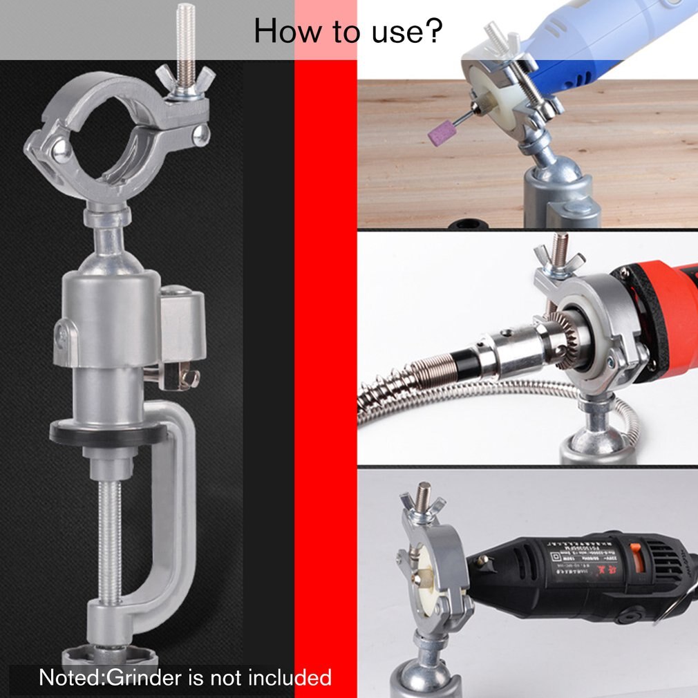 360 Degree Universal Table Bench Vice Clip-on Round Head Clamp Vise for Electric Drill Bench Screw Clamp Grinder Tool Holder