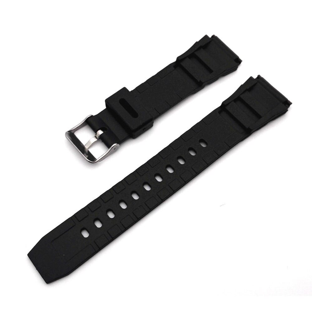 18-22mm Men Black Silicone Rubber Waterproof Sport Wrist Watch Band Strap: 20mm
