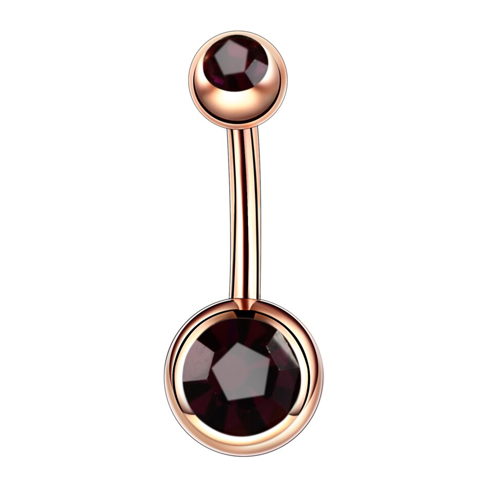 1PC Steel Piercings Ombligo 14G Navel Piercing Belly Button Piercing Nombril Rose Gold Dangle Earring Belly Barbell Body Jewelry: Amethyst